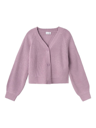 name it-NKFVALEA LS SHORT KNIT CARD S1-Lavender Mist