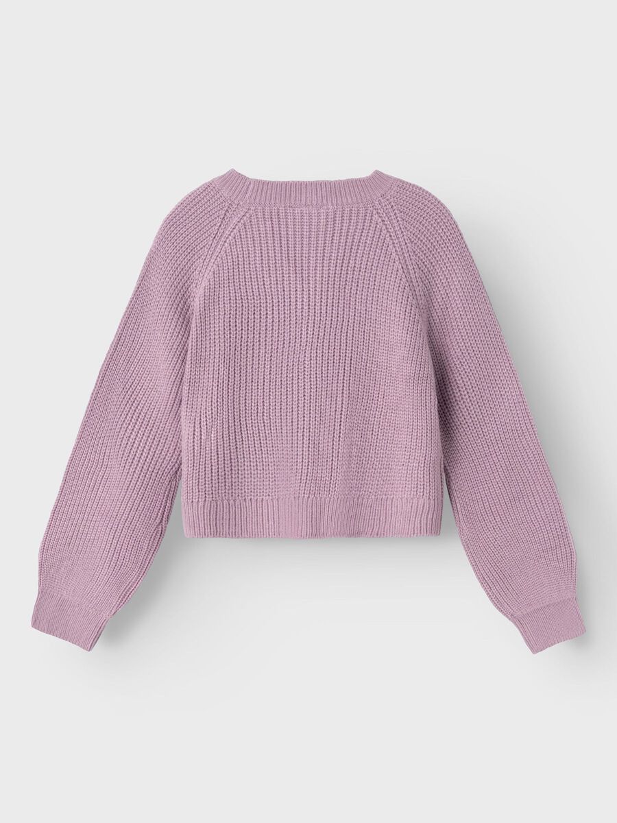 name it-NKFVALEA LS SHORT KNIT CARD S1-Lavender Mist