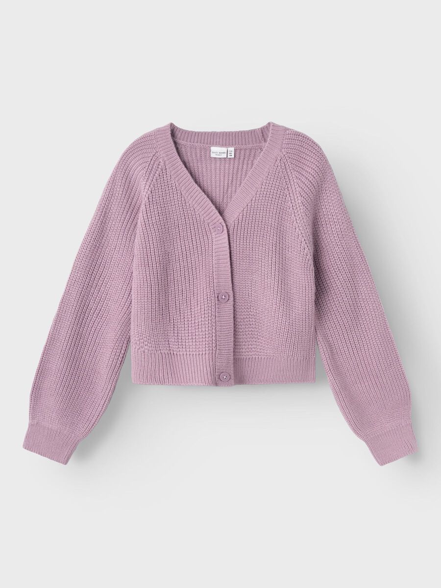 name it-NKFVALEA LS SHORT KNIT CARD S1-Lavender Mist