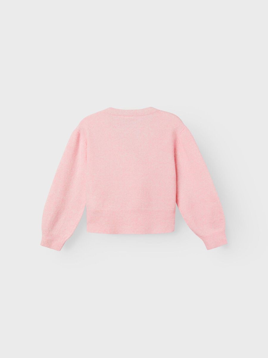 Name it-NKFFALLET SHORT LS KNIT WRAP CARD-Parfait Pink