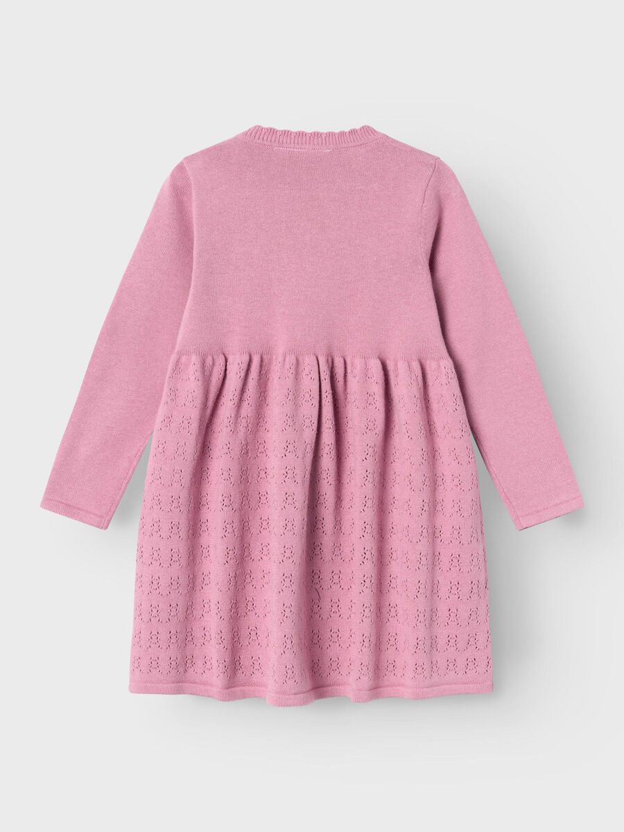 Name it-NMFOSILLA LS KNIT DRESS - MAUVE ORCHID