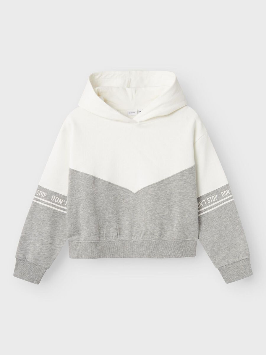 Name it-NKFNOLI LS SHORT RLX SWEAT WH BRU-Grey Melange