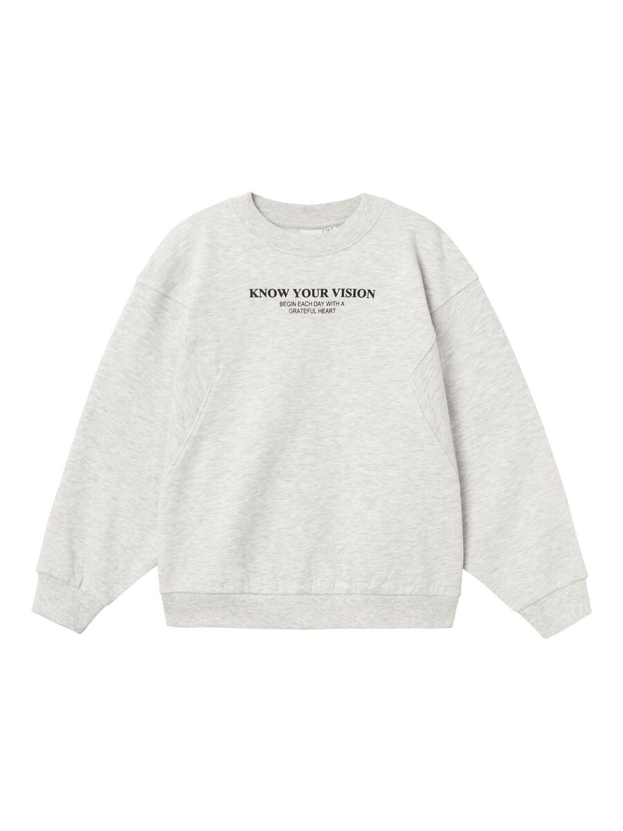 Name it-NKFNAKONNI LS RLX SWEAT BRU-Light Grey Melange