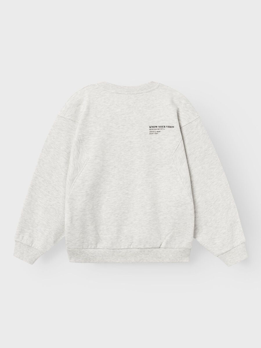 Name it-NKFNAKONNI LS RLX SWEAT BRU-Light Grey Melange