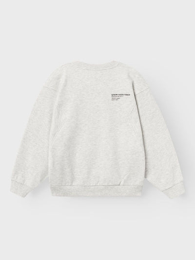 Name it-NKFNAKONNI LS RLX SWEAT BRU-Light Grey Melange