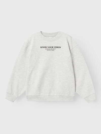 Name it-NKFNAKONNI LS RLX SWEAT BRU-Light Grey Melange