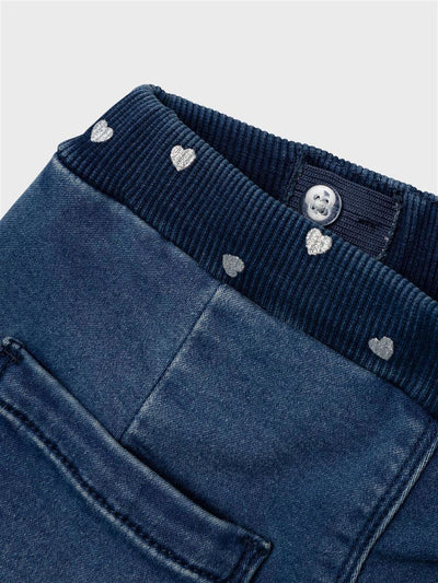 Name it-NMFBELLA ROUND FLEECE JEANS - Dark Blue Denim