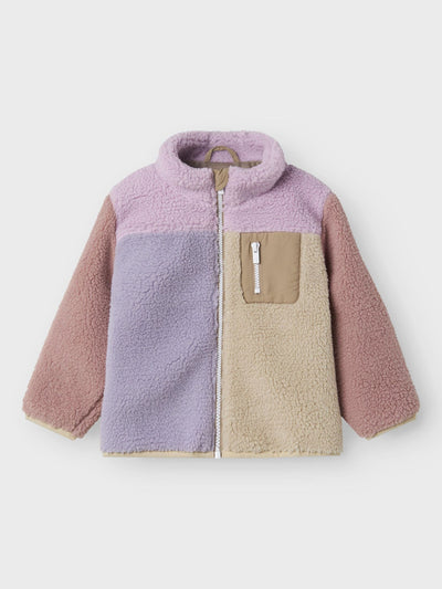 Name it-NMFMONICA TEDDY JACKET BLOCK-Orchid Bouquet