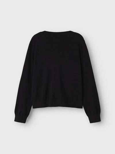 Name it-NKFVALANE LS KNIT CARD NOOS-Black