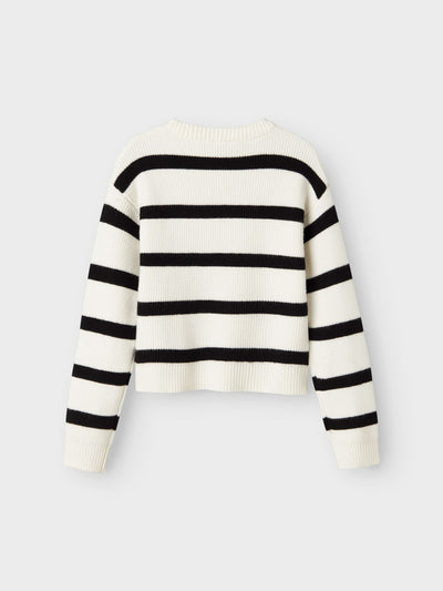Name it-NKFVNILLA LS SH KNIT-Cloud Dancer