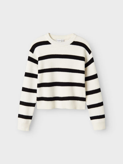 Name it-NKFVNILLA LS SH KNIT-Cloud Dancer