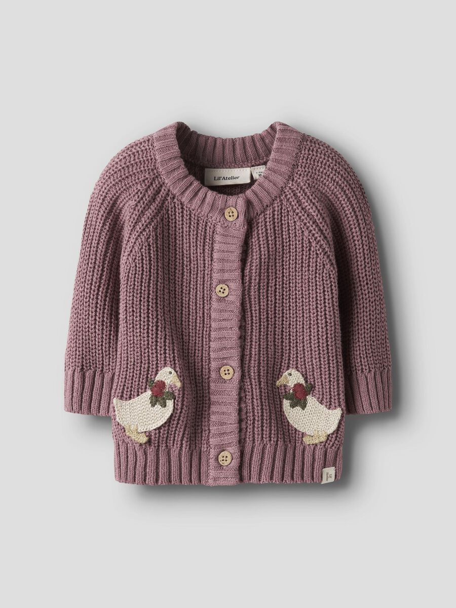 Lil Atelier-NBFEMLEN LAK LS KNIT CARD LIL-Nostalgia Rose