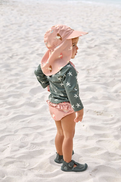 Lässig-Sonnenhut Baby (UV Schutz & Nackenschutz) - Delfin, Rosa