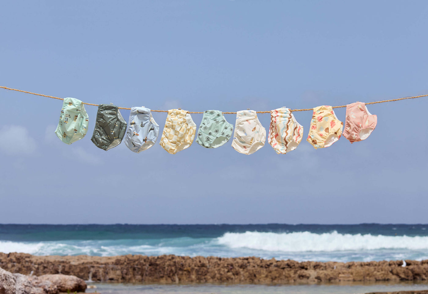 Lässig-Schwimmwindel Baby - Surfbrett, Weiß