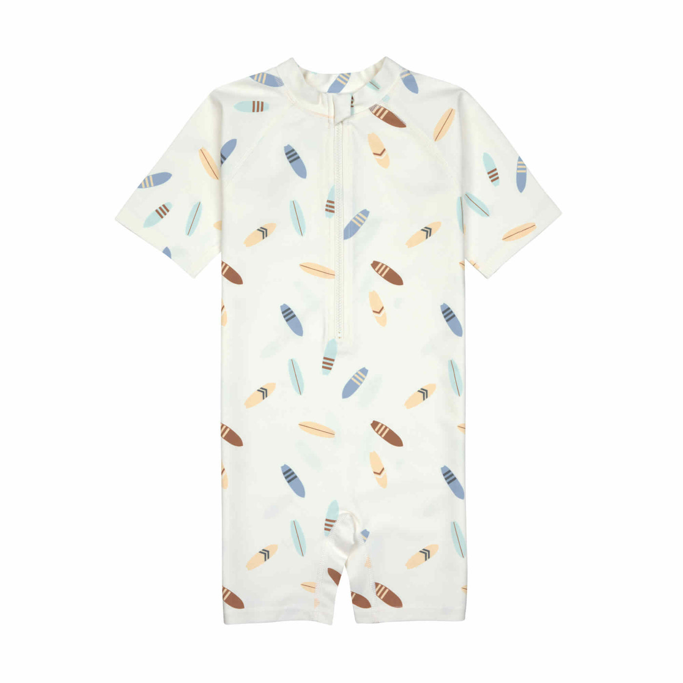 Lässig-Schwimmanzug Kinder Kurzarm (UV Schutz) - Surfbrett, Weiß