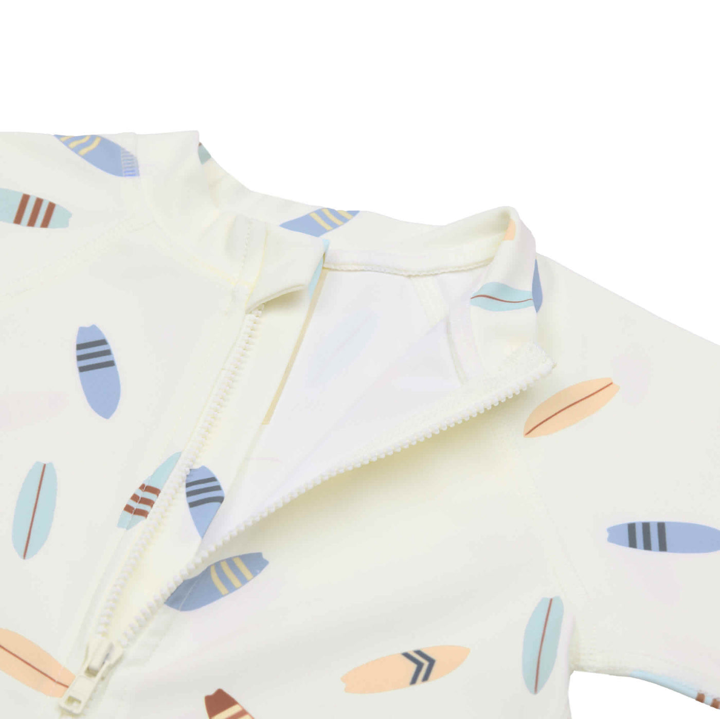 Lässig-Schwimmanzug Kinder Kurzarm (UV Schutz) - Surfbrett, Weiß