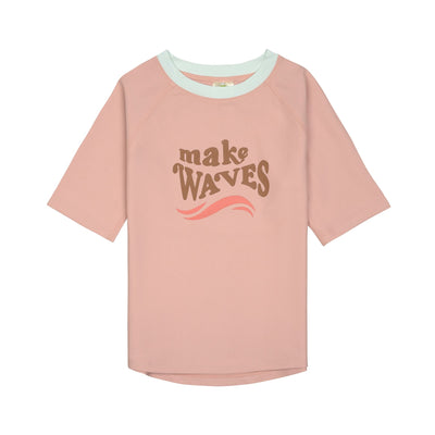 Lässig-UV Shirt Kinder Kurzarm - Wellen, Rosa