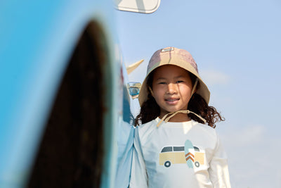 Lässig-UV Shirt Kinder Langarm - Camper, Weiß Big