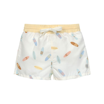 Lässig-Badehose Baby (mit Windel) - Surfbrett, Weiß