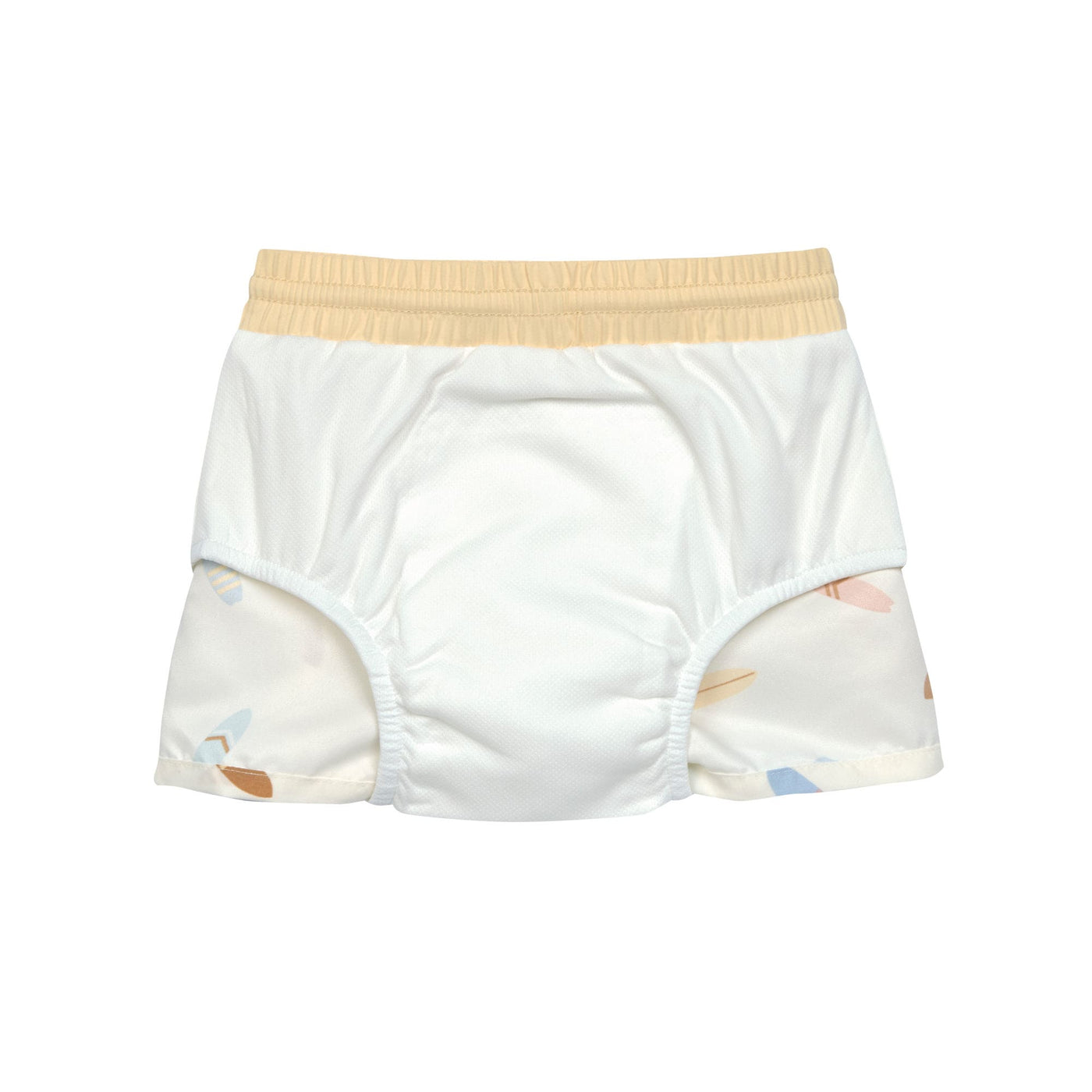 Lässig-Badehose Baby (mit Windel) - Surfbrett, Weiß