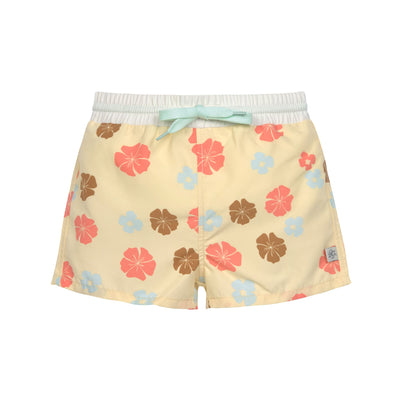 Lässig-Badehose Baby (mit Windel) - Blumen, Gelb
