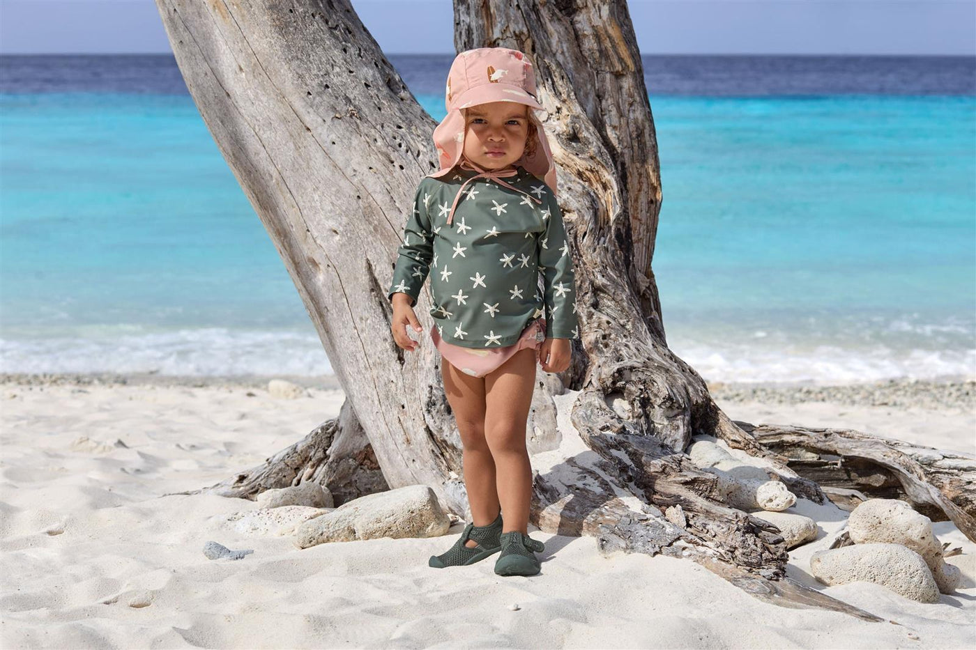 Lässig-Sonnenhut Baby (UV Schutz & Nackenschutz) - Delfin, Rosa