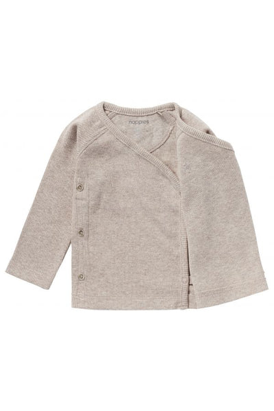 Noppies-P757 Taupe Melange U Tee Overlap LS Rib