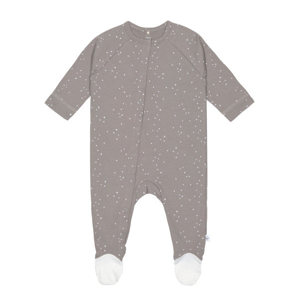 Pyjama with feet GOTS Sprinkle taupe,