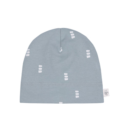 Interlock Beanie GOTS Blocks light blue