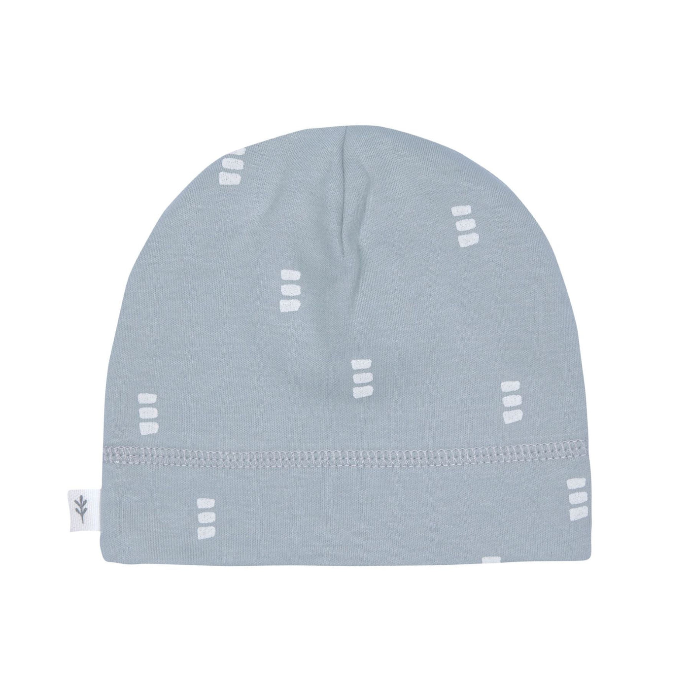 Interlock Beanie GOTS Blocks light blue