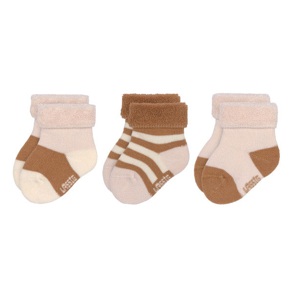 Terry Socks GOTS 3 pcs assorted powderpink/caramel