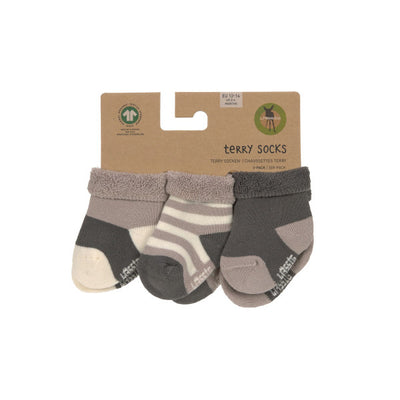 Terry Socks GOTS 3 pcs assorted anthracite/taupe