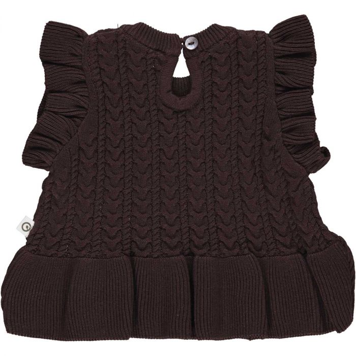 Müsli - Knit frill vest - Coffee