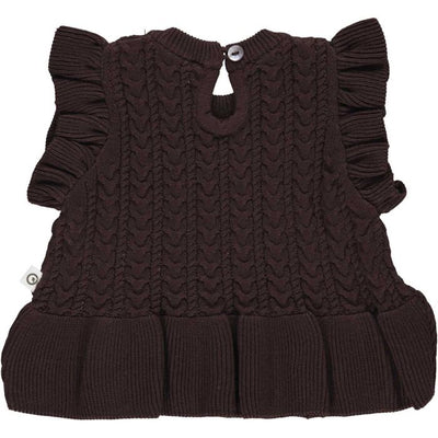 Müsli - Knit frill vest - Coffee