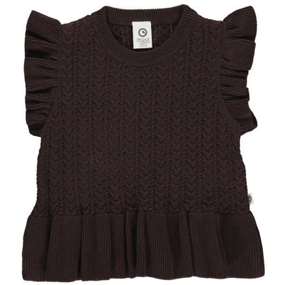 Müsli - Knit frill vest - Coffee