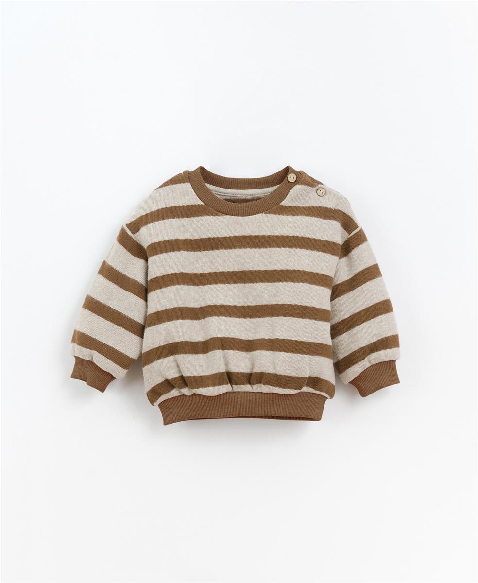 Play Up - STRIPED JERSEY SWEATER - OAT