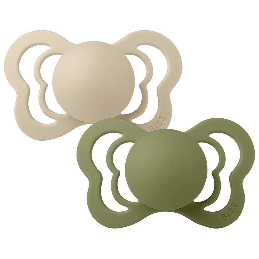 BIBS Couture 2 PACK Olive / Vanilla Silicone 6-36m