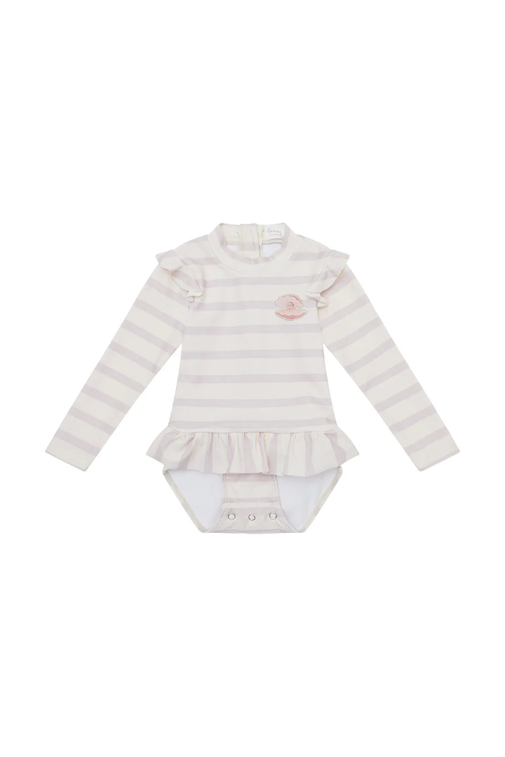 Langarm Badeanzug 'lavender stripes' - lavender stripes