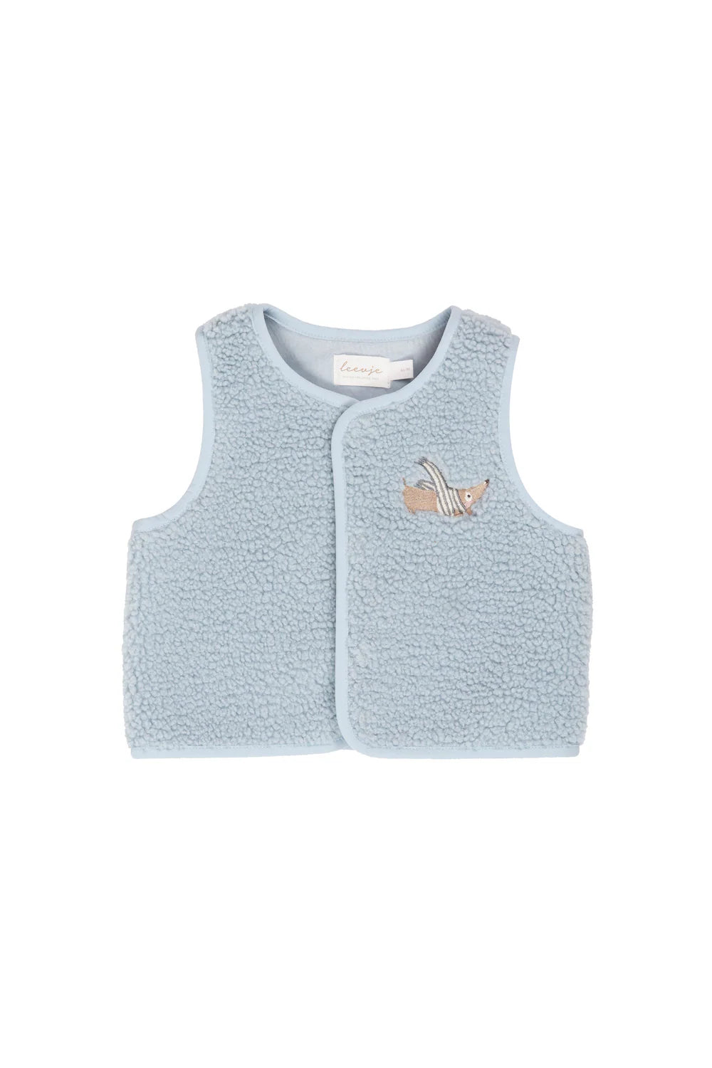 Teddy Weste 'clear blue' mit Dackel-Stickerei - clear blue