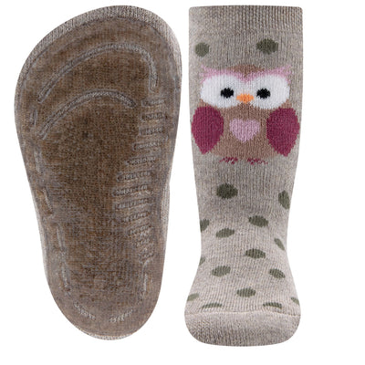 Stoppersocken SoftStep  Eule-dkl. beige mel.