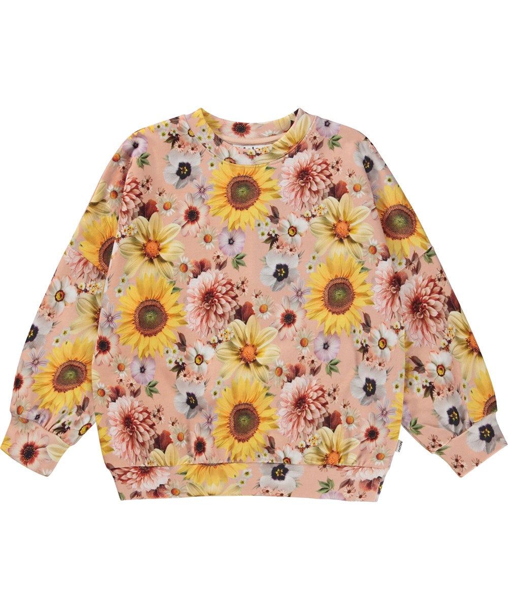 Molo-Marika-Sweat shirt-Floral Peach