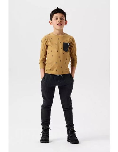 Boys tee Winder long sleeve allover print-Bistre