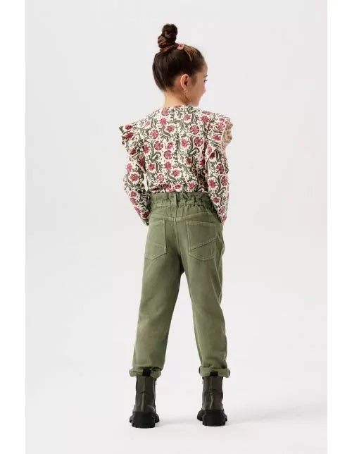 Girls pants Awenda relaxed fit-Olivine