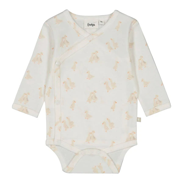 Feetje-Wickelbody AOP - Little Duck-Natur