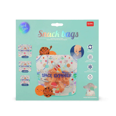 3er-Set Lebensmittelbeutel - Snack Bags- Space