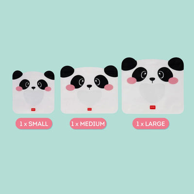 3er-Set Lebensmittelbeutel - Snack Bags Panda