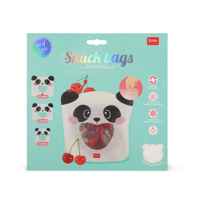 3er-Set Lebensmittelbeutel - Snack Bags Panda