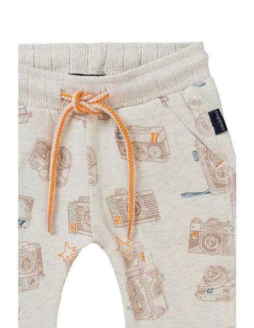 Boys Pants Boyd regular fit allover print - Oatmeal