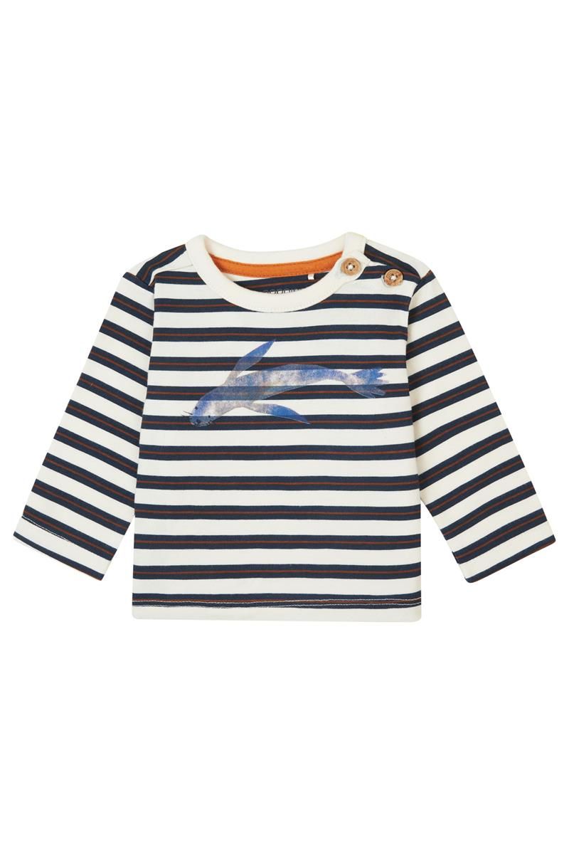 Noppies-Boys Tee Ger long sleeve stripe-Buttercream