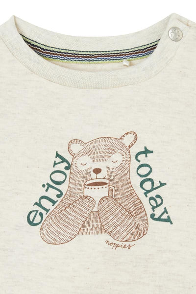 Noppies-Boys Tee Gemenos long sleeve-Oatmeal Melange